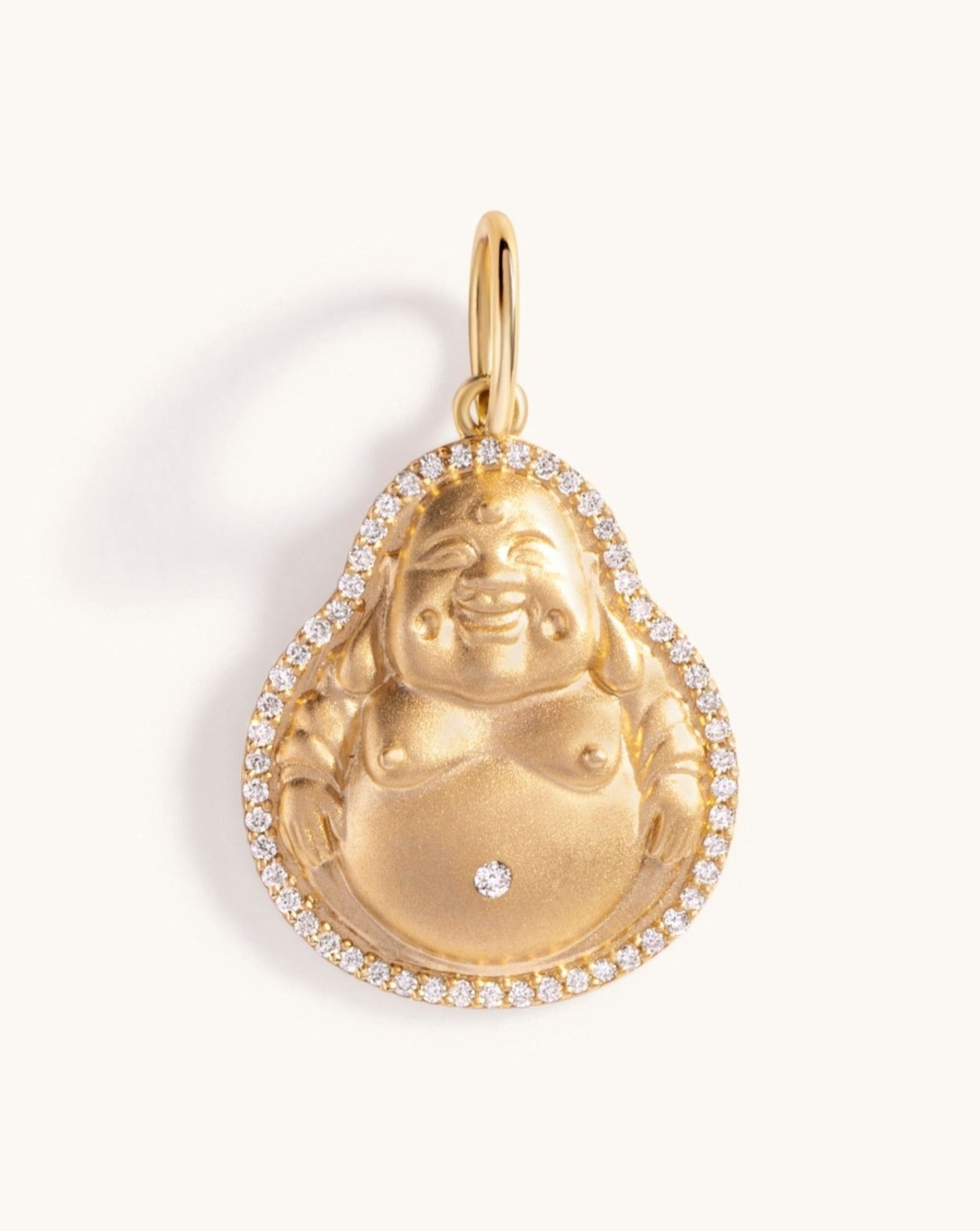 Pave Outline Gold Buddha Necklace Charm - Sparkle Society
