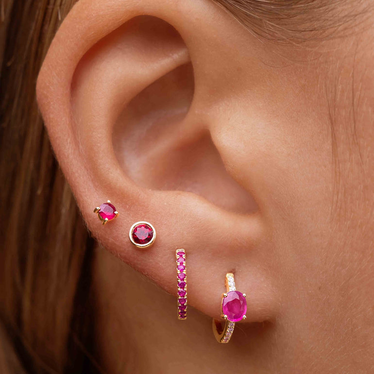 Perfect Oval Gemstone Huggie Earrings - Sparkle Society