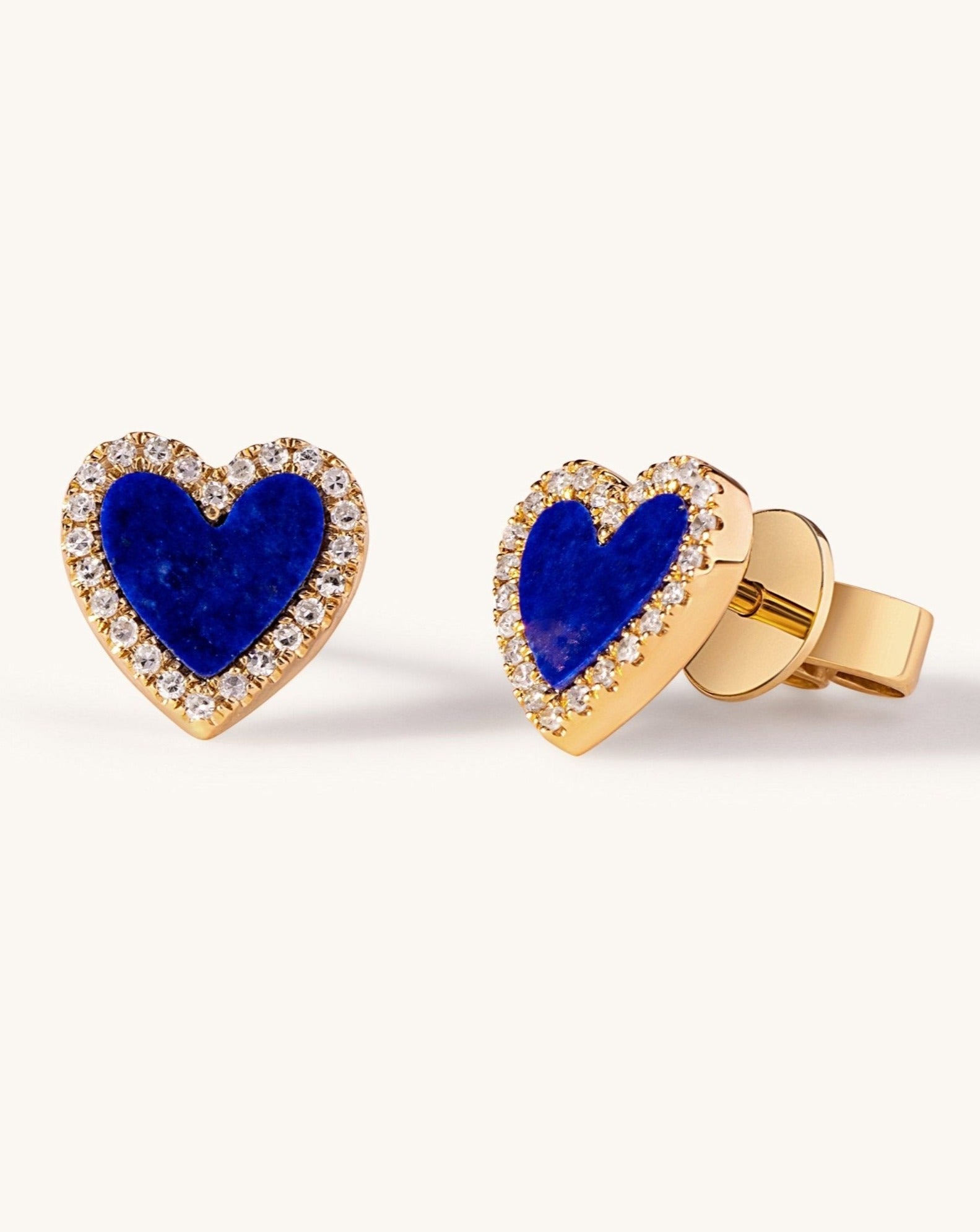 Perfect Pave Outline Gemstone Heart Studs - Sparkle Society