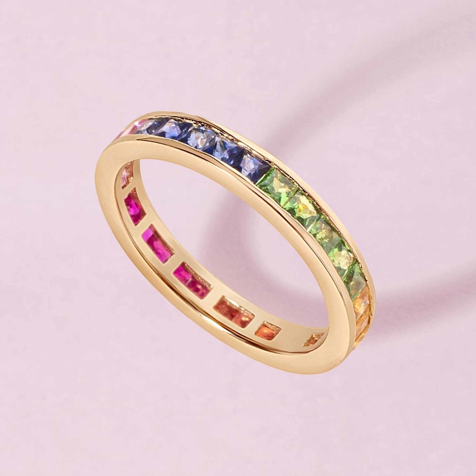 Gold Outline Rainbow Ring - Sparkle Society
