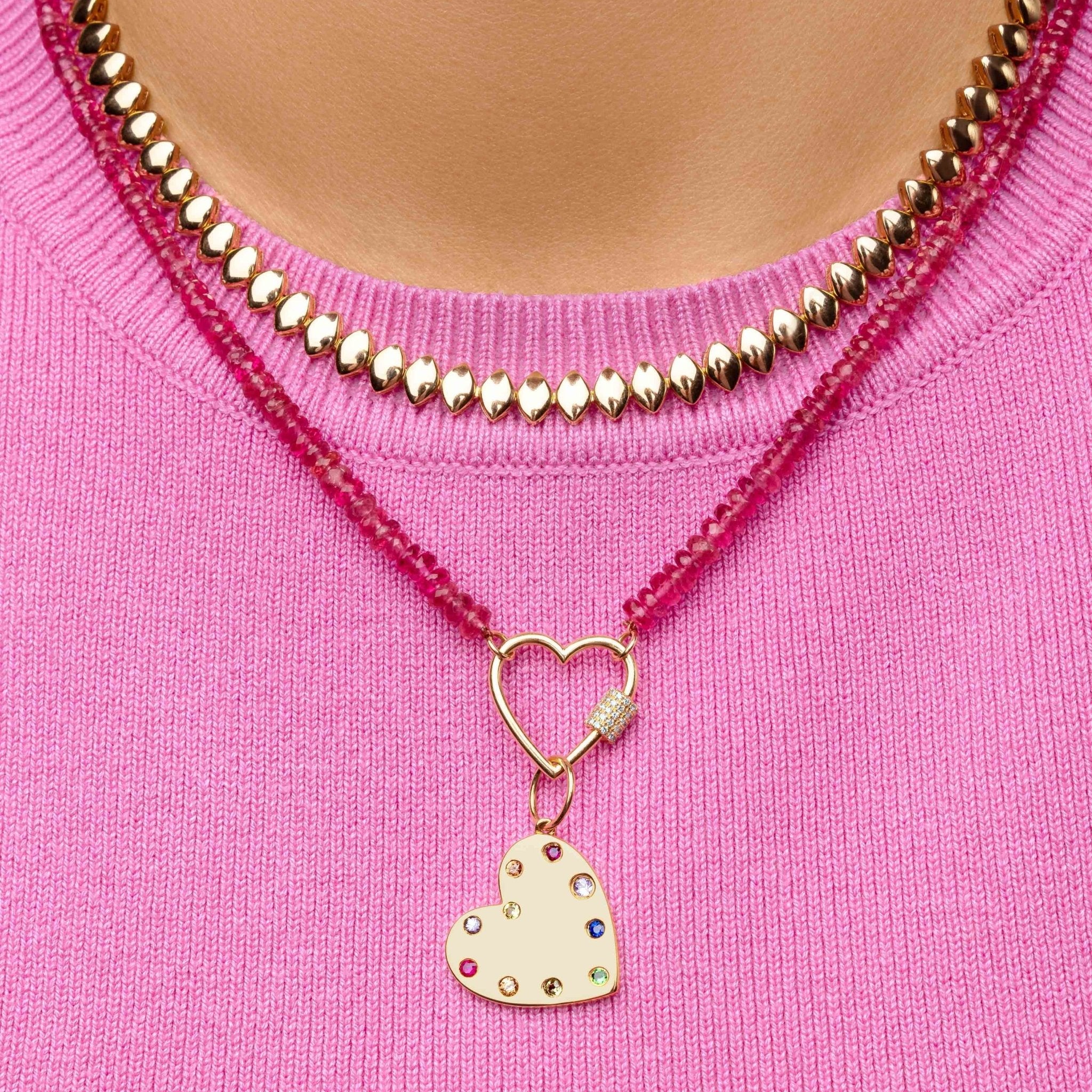 Rainbow Heart Necklace Charm - Eleonora Beracasa