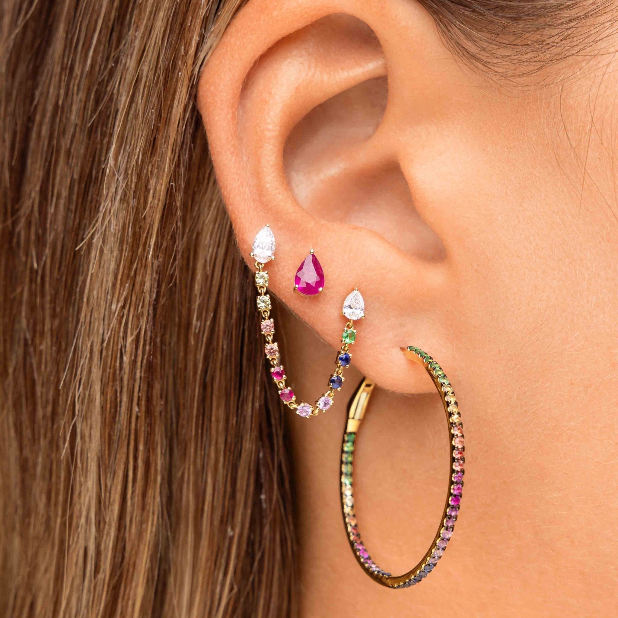 Rainbow Hoop Earrings - Sparkle Society