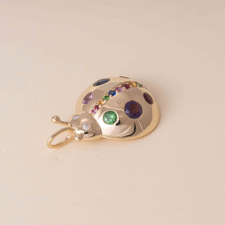 Rainbow Ladybug Necklace Charm - Sparkle Society