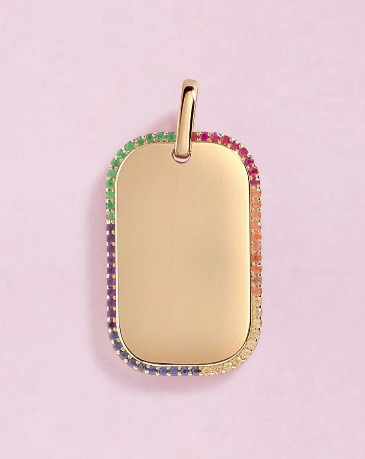 Rainbow Outline ID Tag - Sparkle Society