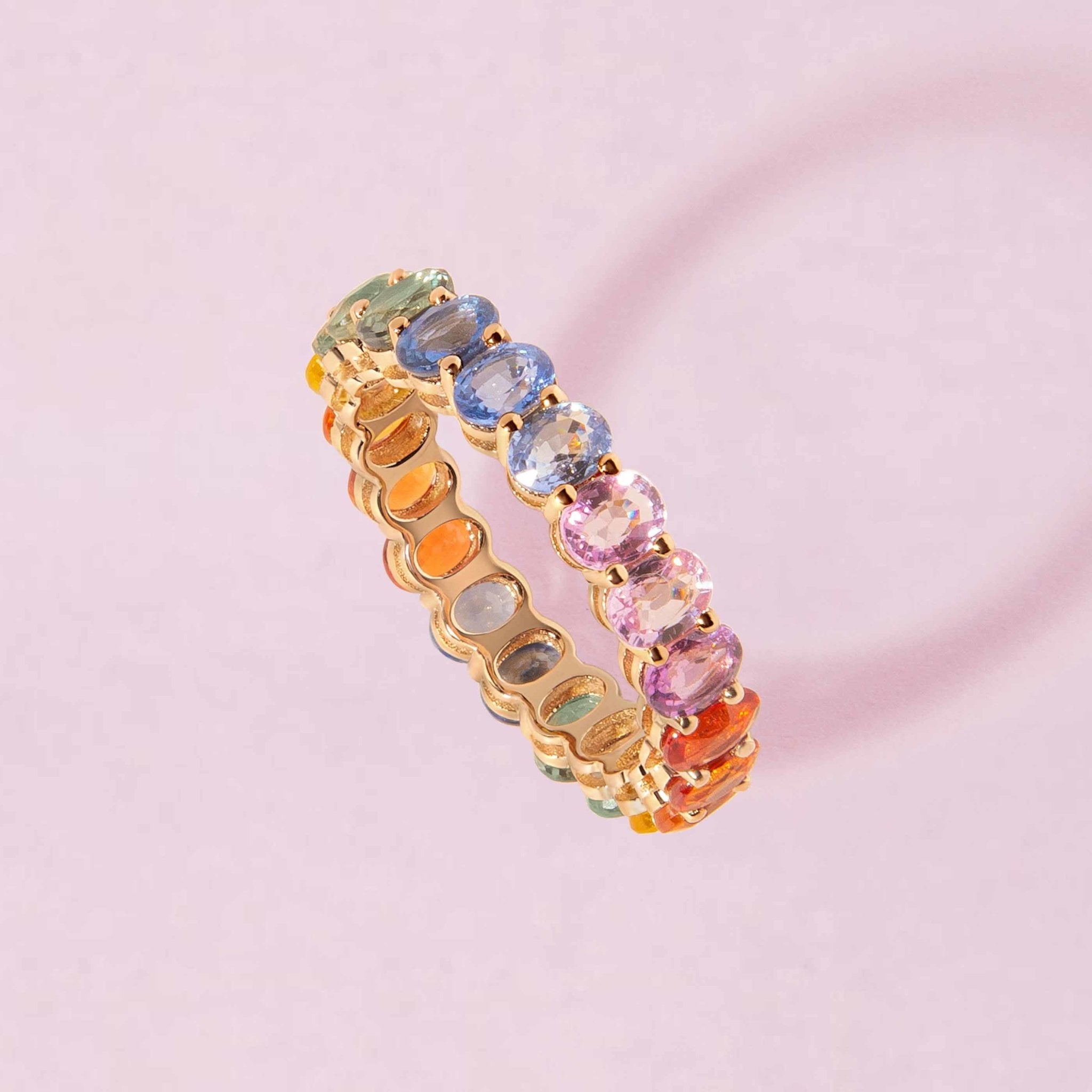 Rainbow Oval Gemstone Ring - Sparkle Society