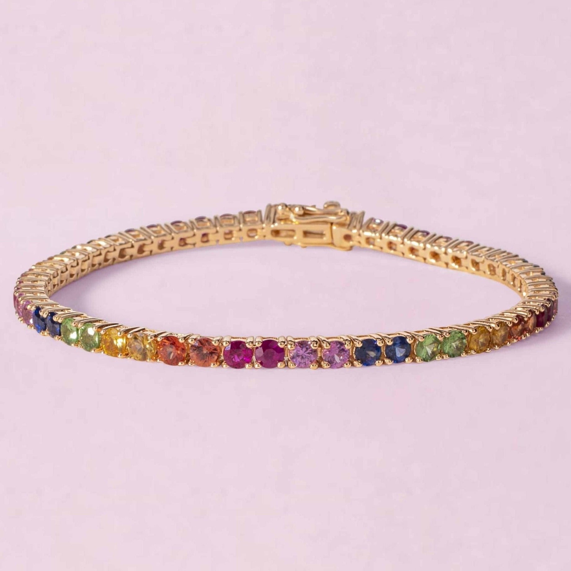 Rainbow Tennis Bracelet - Sparkle Society