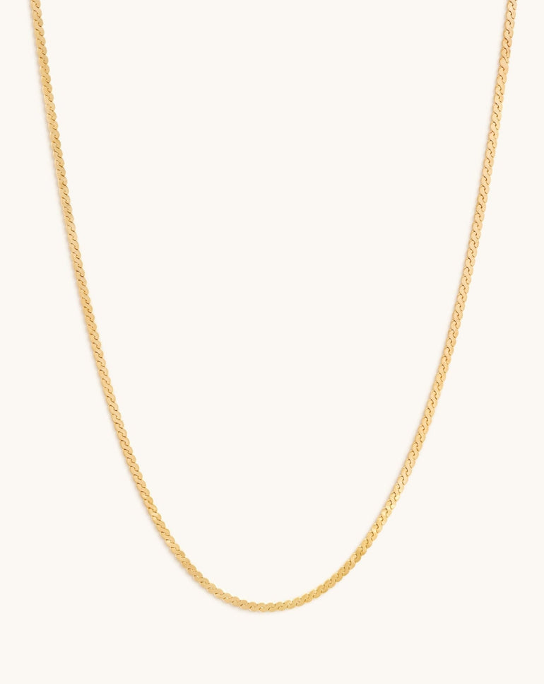 Serpentine Solid Gold Chain - Sparkle Society