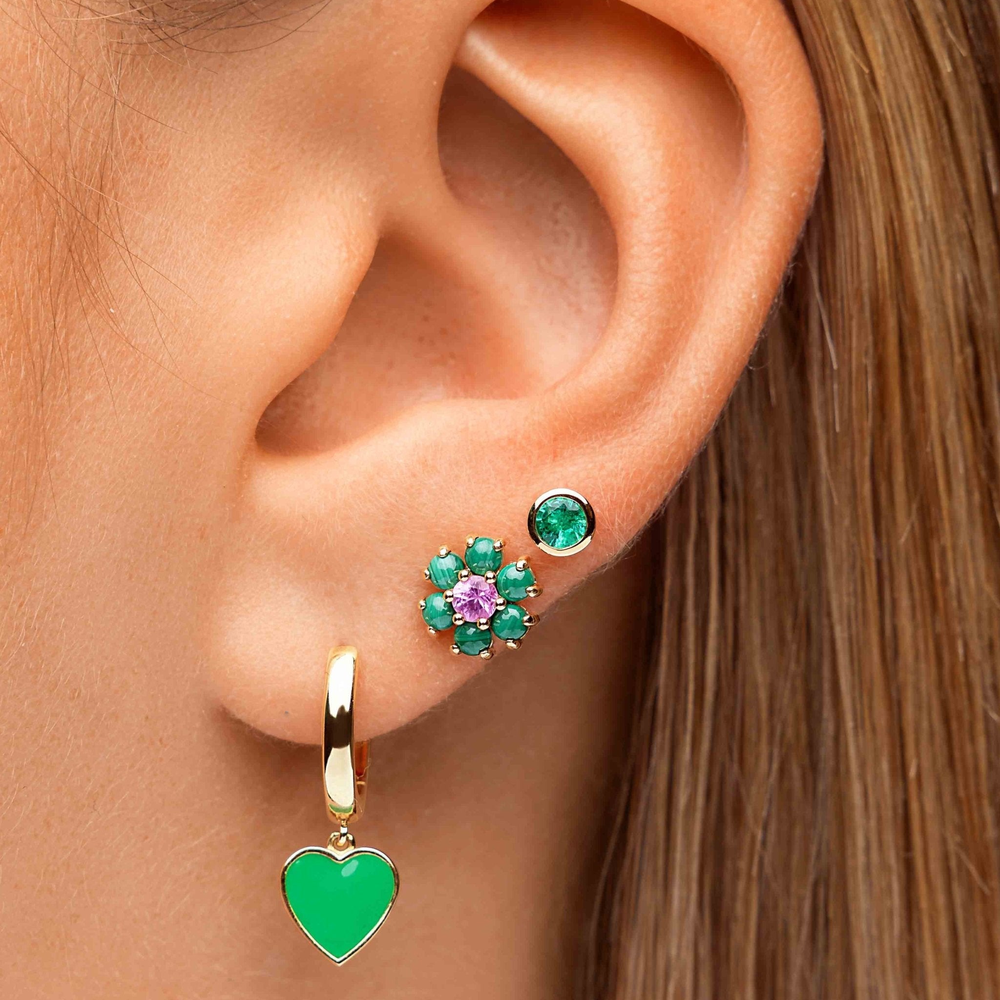 Single Birthstone Bezel Studs - Sparkle Society