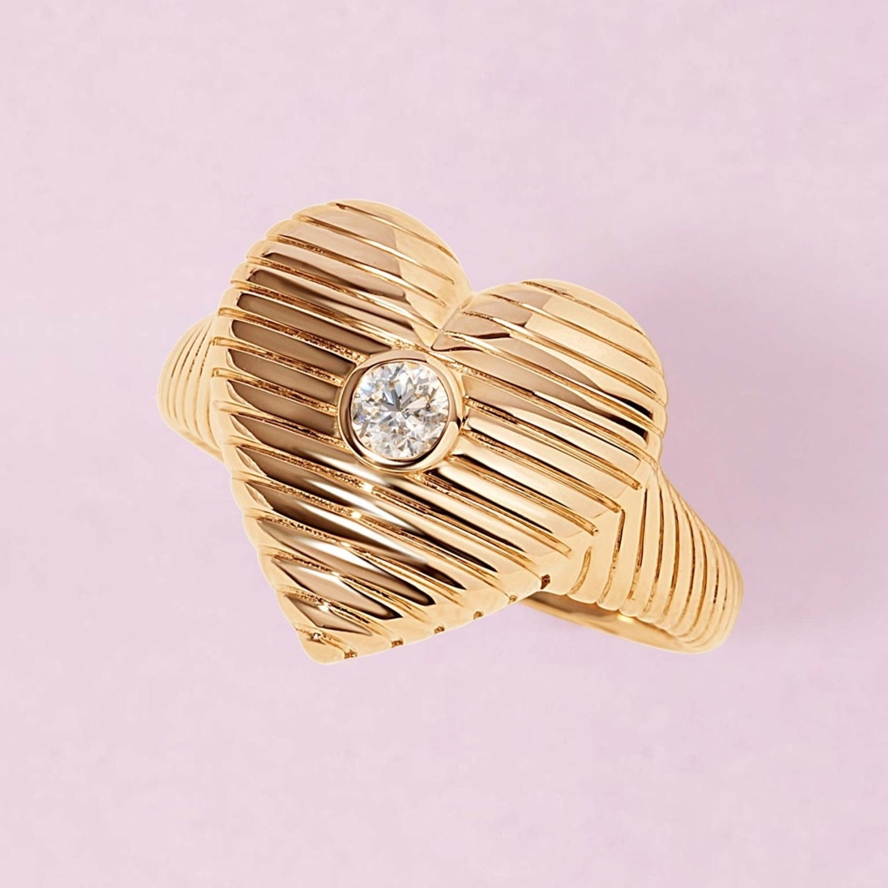 Single Diamond Radiant Heart Ring - Sparkle Society