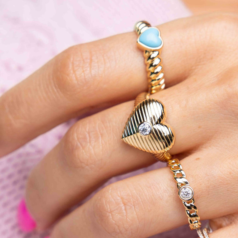 Single Diamond Radiant Heart Ring - Sparkle Society