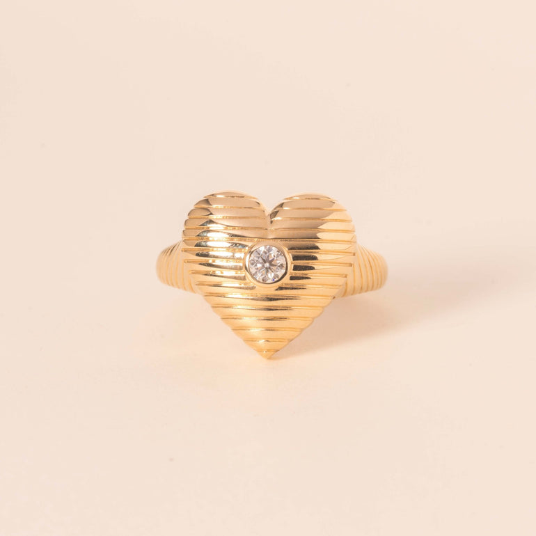 Single Diamond Radiant Heart Ring - Sparkle Society