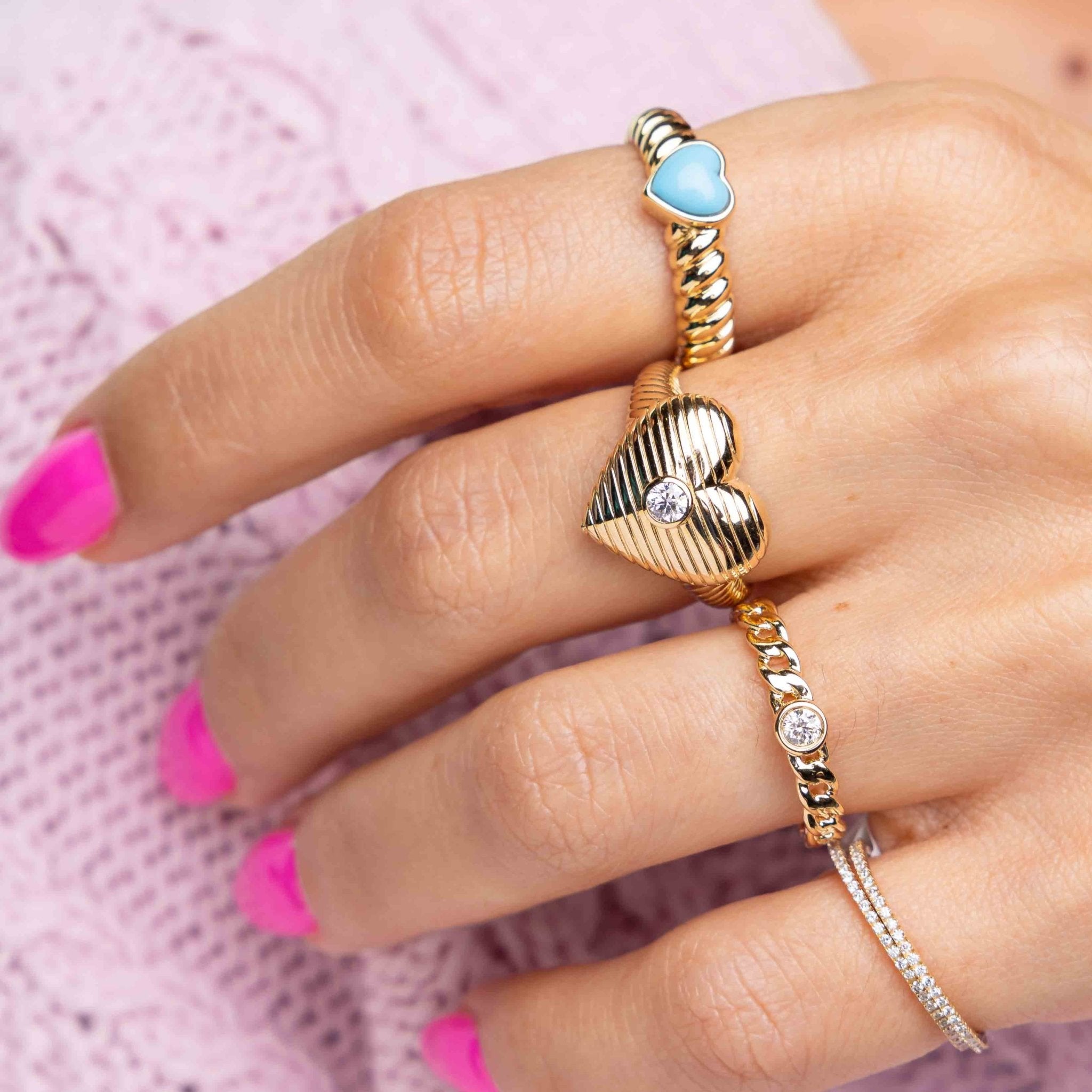 Single Diamond Radiant Heart Ring - Sparkle Society