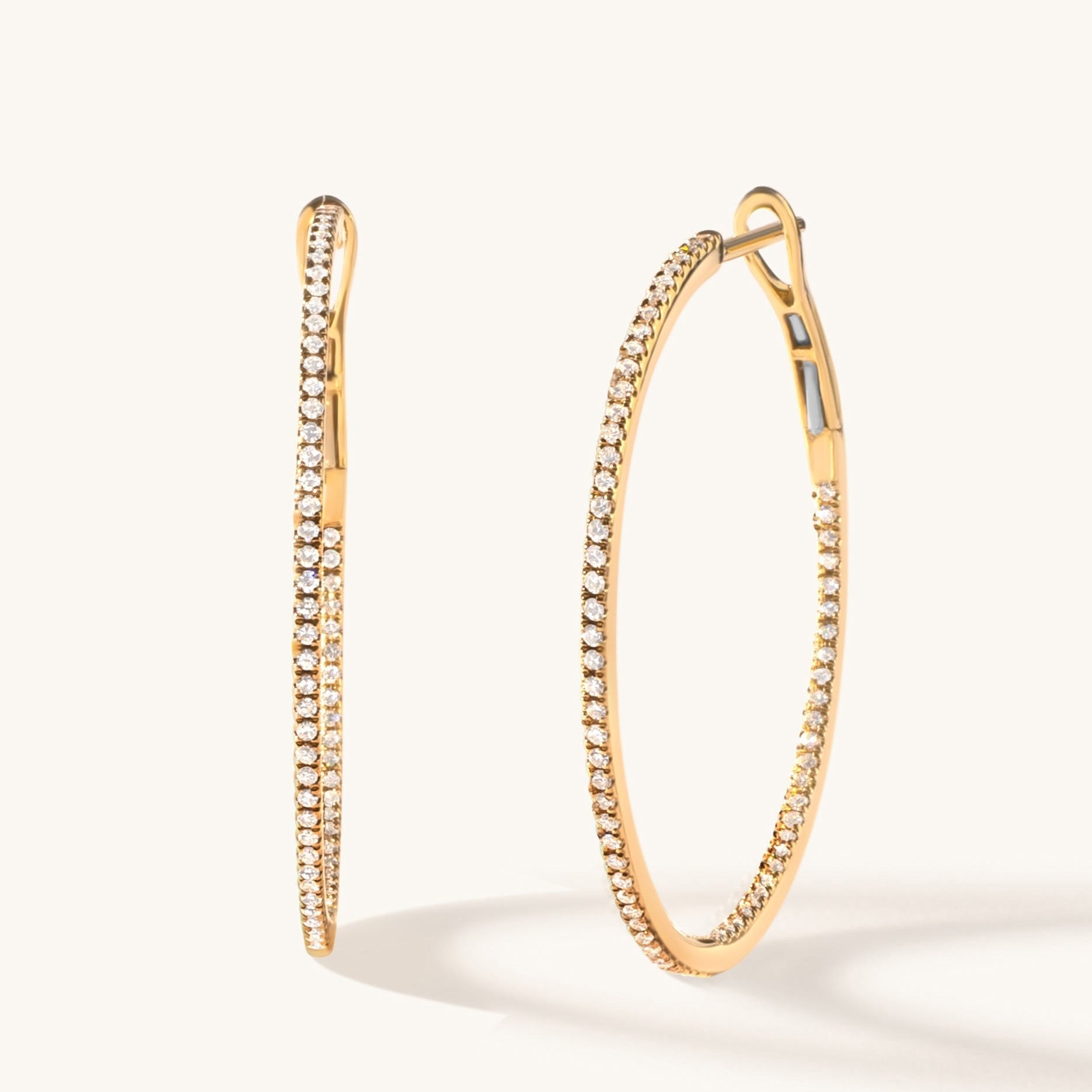 Slim Diamond Hoop Earrings - Sparkle Society