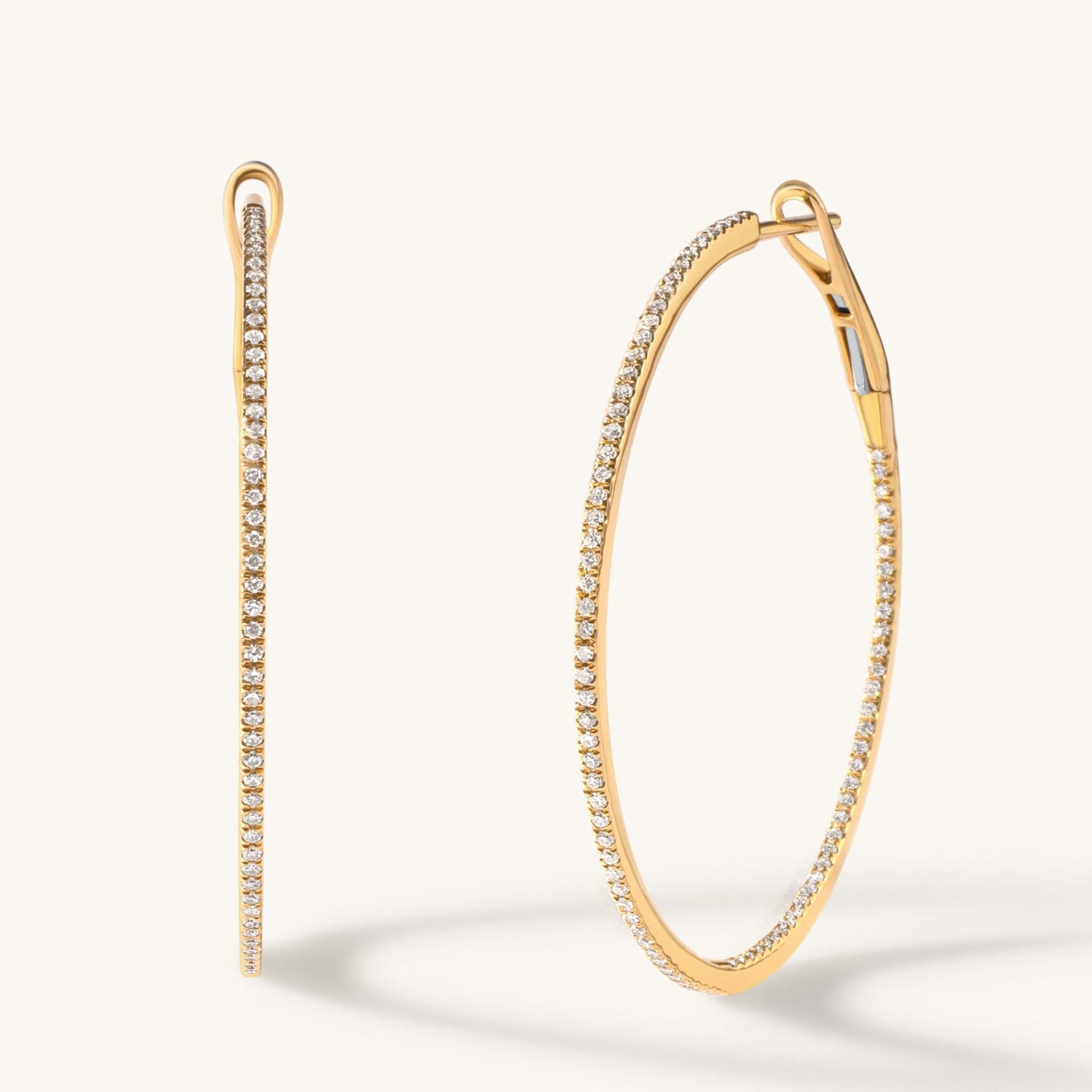 Slim Diamond Hoop Earrings - Sparkle Society