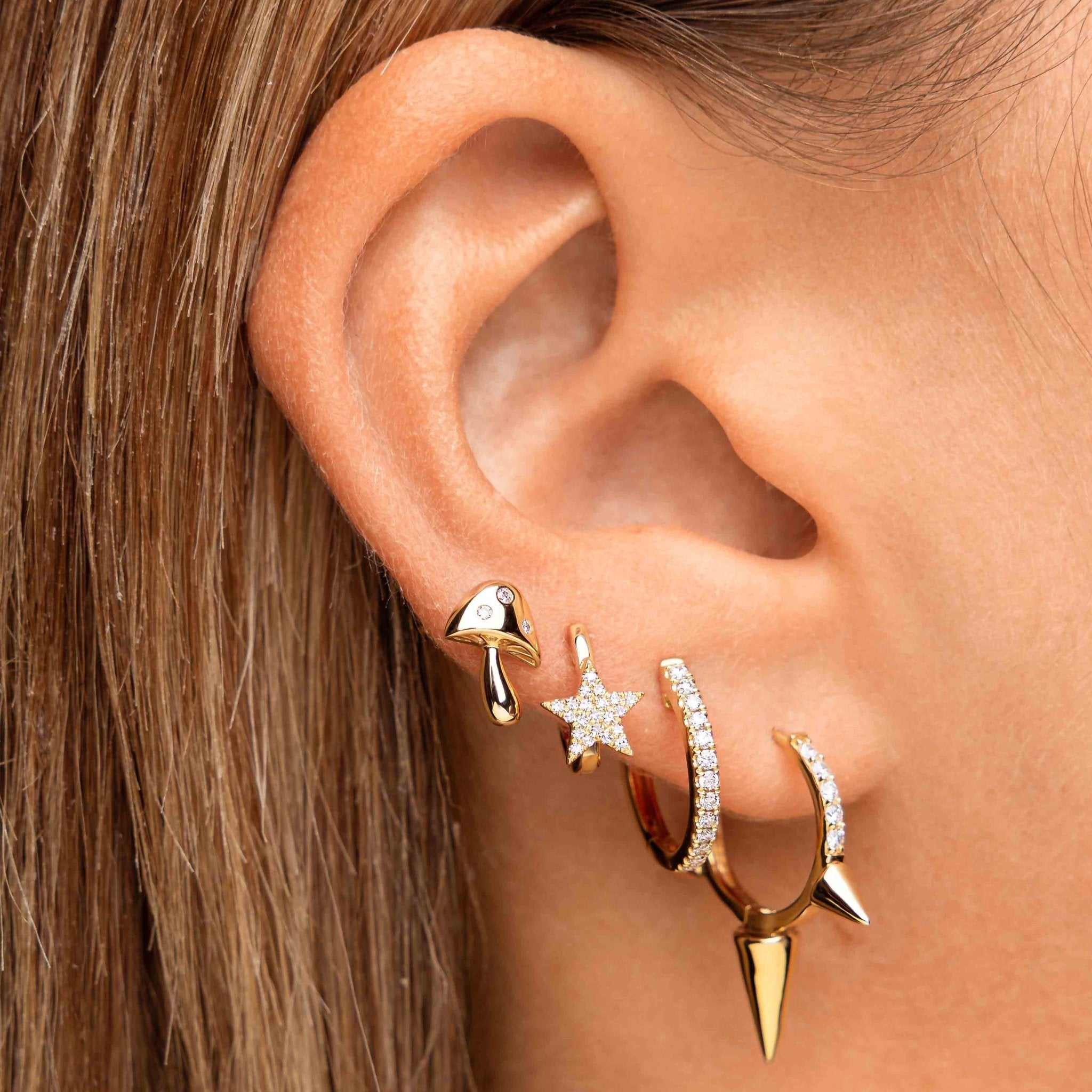 Slim Diamond Huggie Earrings - Sparkle Society