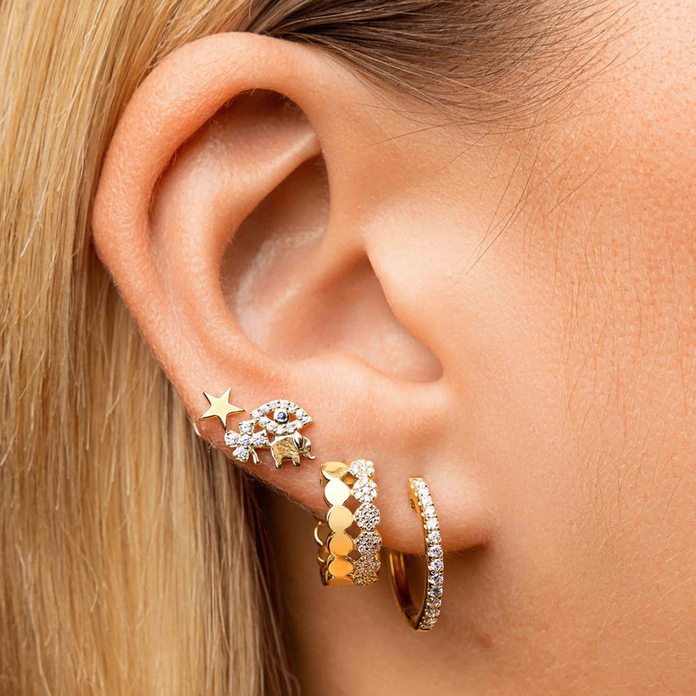 Slim Diamond Huggie Earrings - Sparkle Society