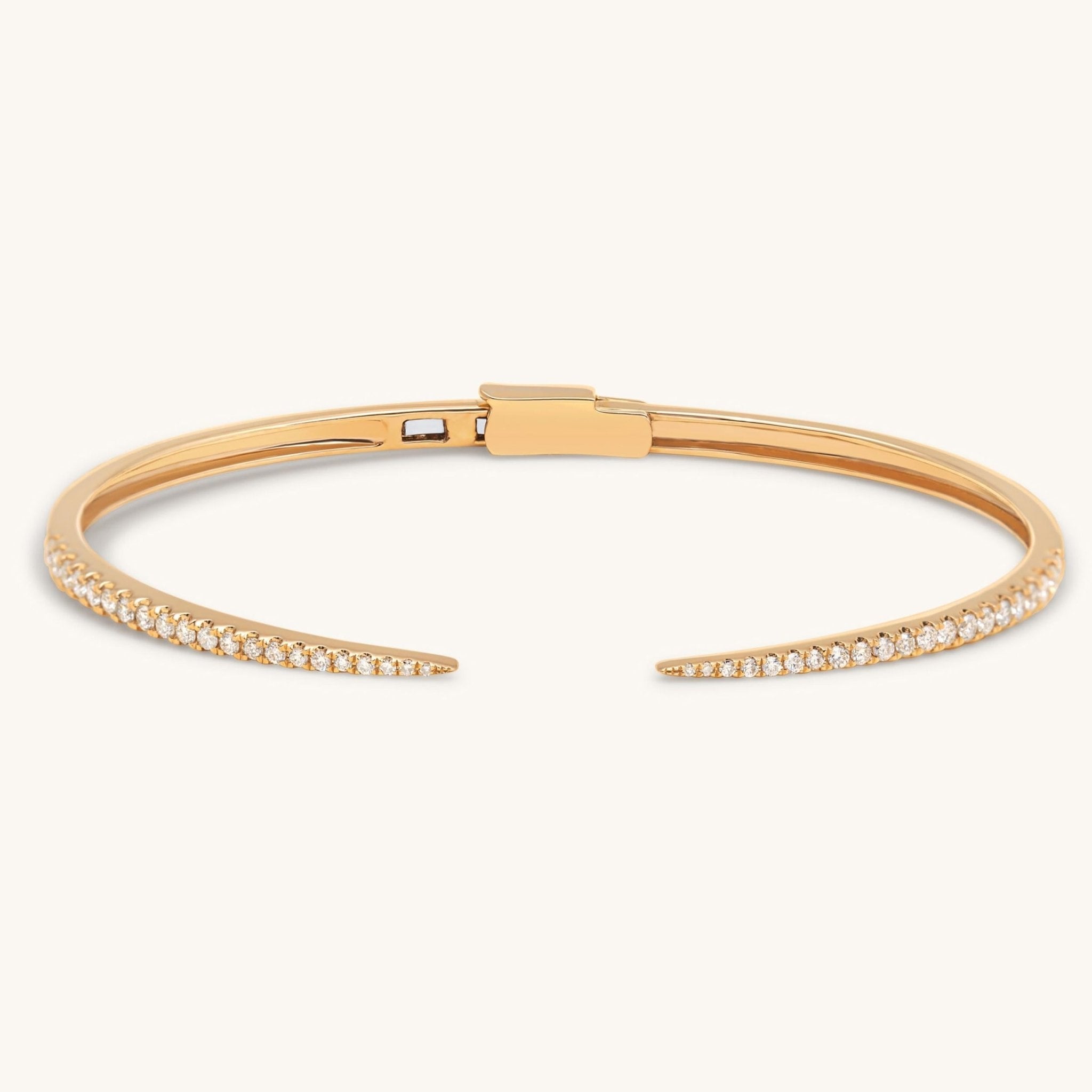 Slim Diamond Pave Claw Bangle - Sparkle Society