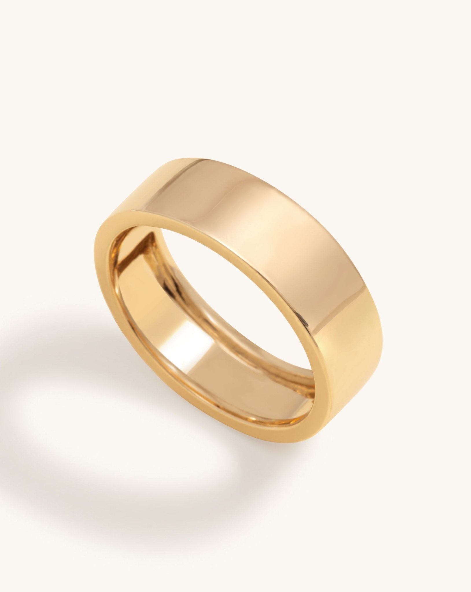 Slim Gold Cigar Band Ring - Sparkle Society