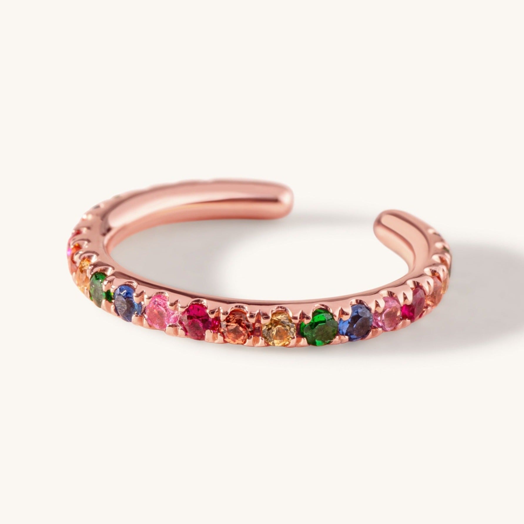 Slim Rainbow Ear Cuff - Sparkle Society