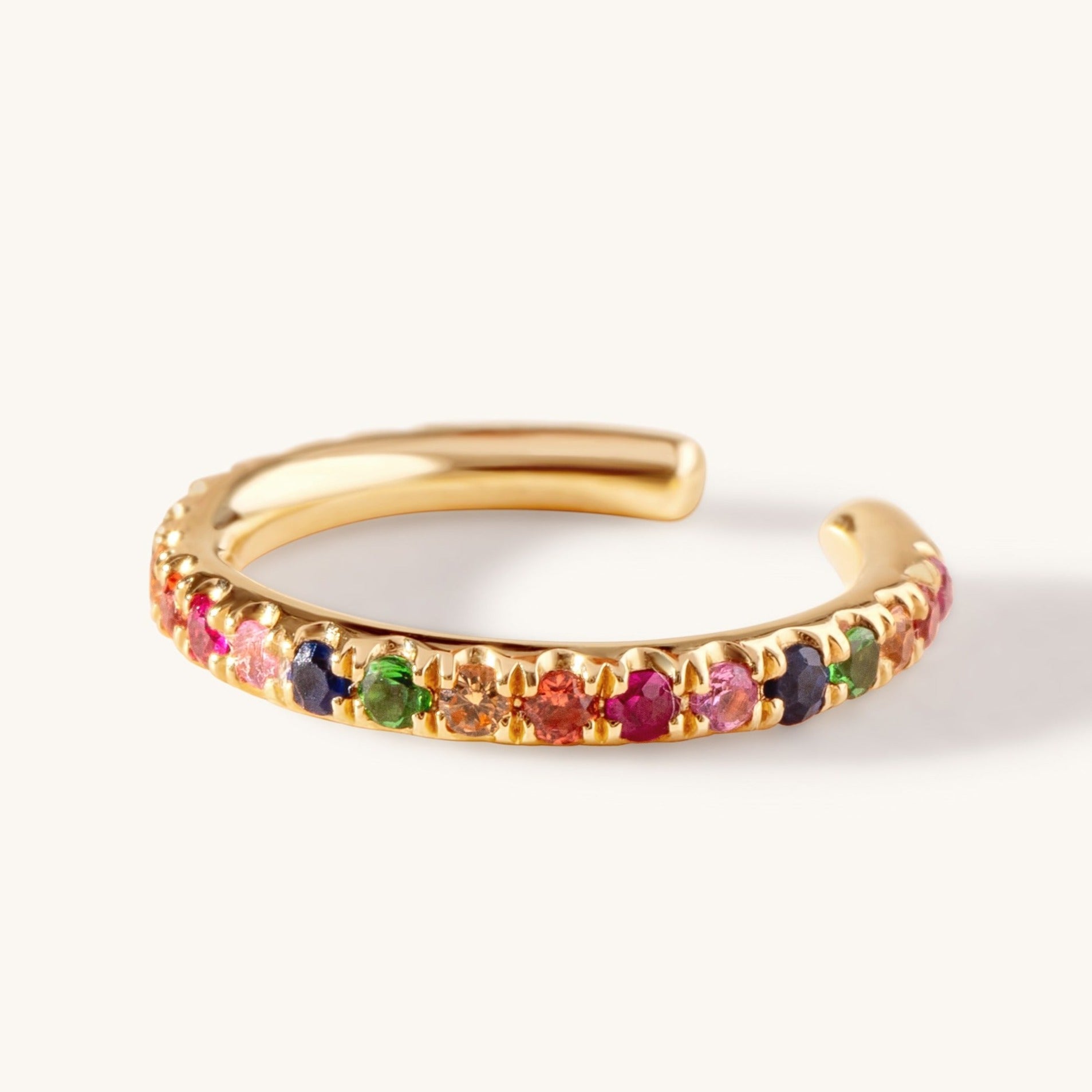 Slim Rainbow Ear Cuff - Sparkle Society