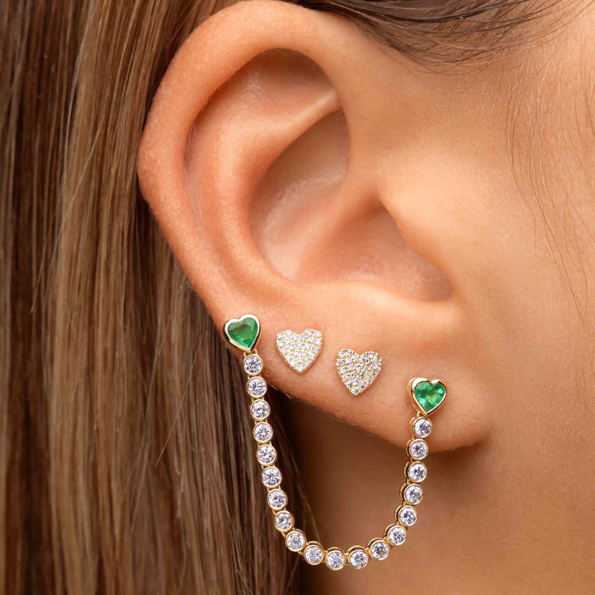 Small Diamond Heart Stud Earrings - Sparkle Society