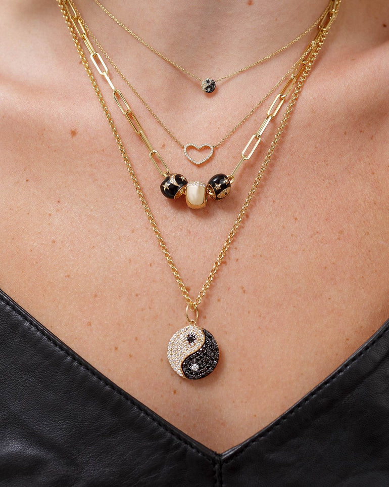 Small Diamond Yin & Yang Necklace Charm - Sparkle Society