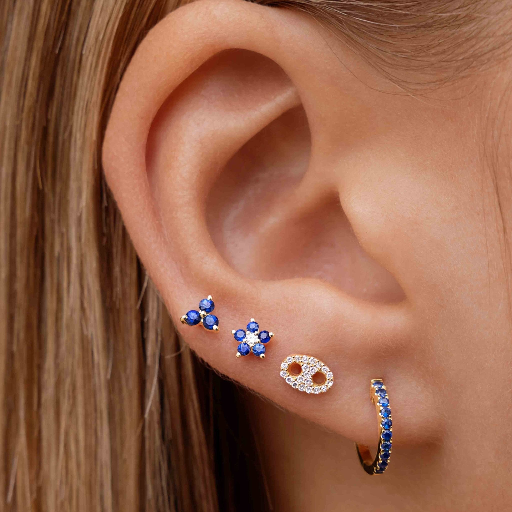 Medium Single Row Gemstone Huggie Earrings - Sparkle Society