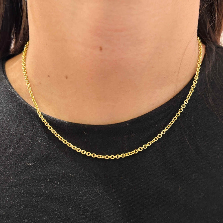 Solid Gold Cable Chain - Sparkle Society