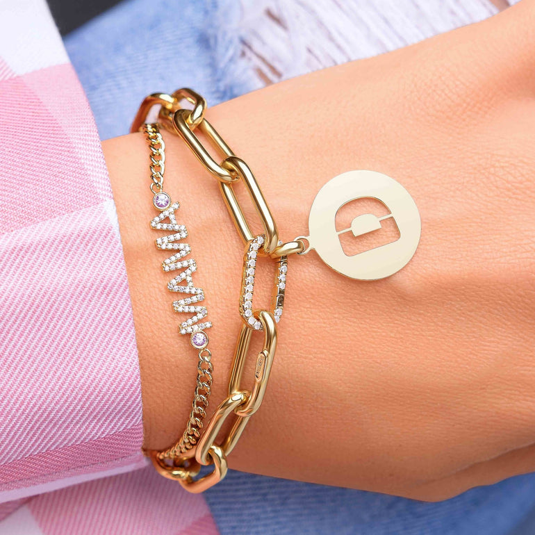 Solid Gold Cutout Initial Disc Necklace Charm - Sparkle Society