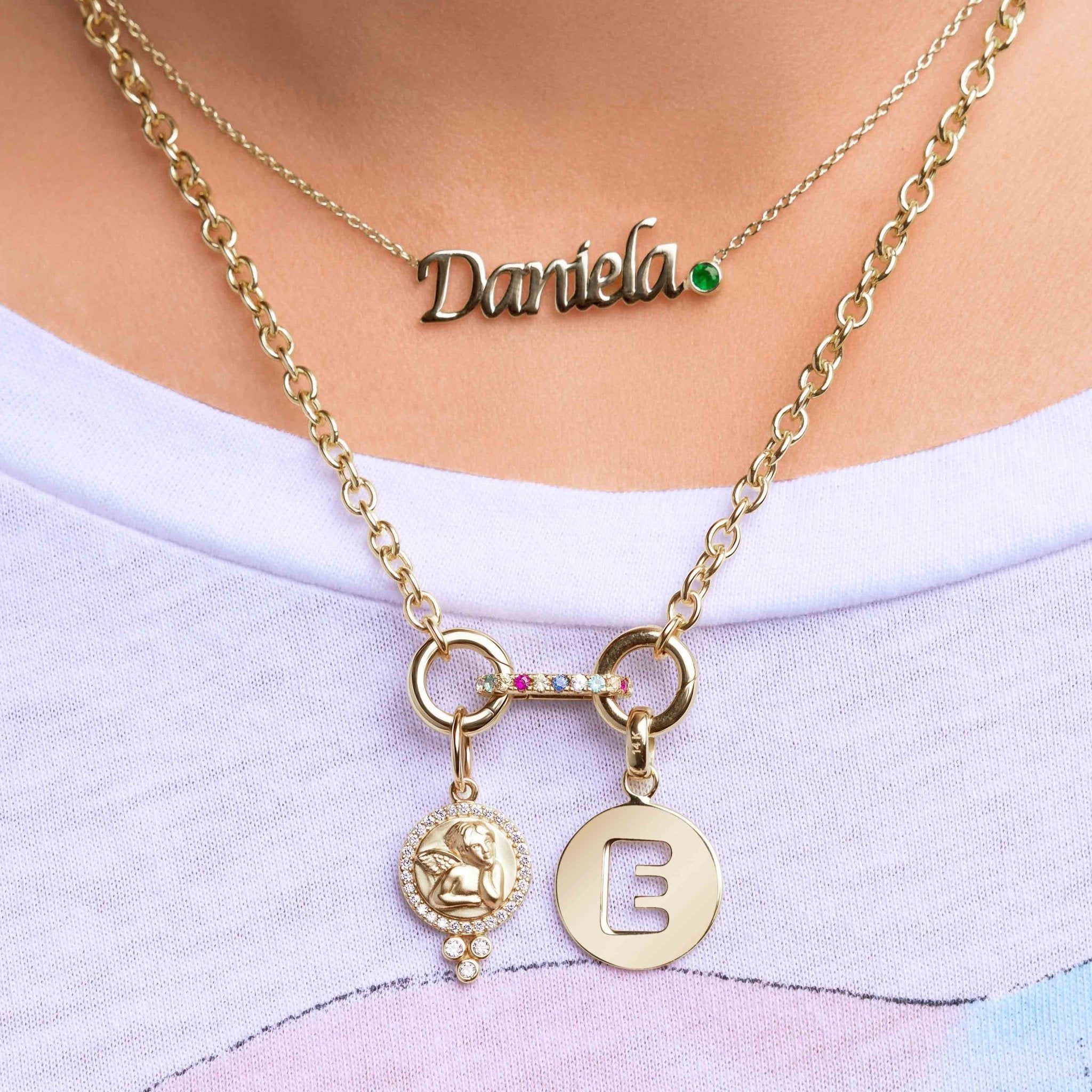 MignonandMignon Delicate Initial Disc Necklace Mothers Day Jewelry India |  Ubuy