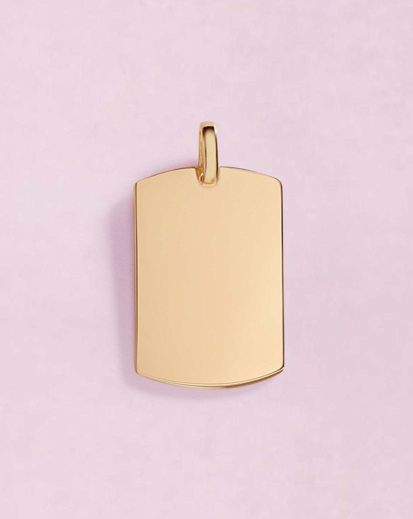 Engravable Solid Gold ID Tag Necklace Charm - Sparkle Society