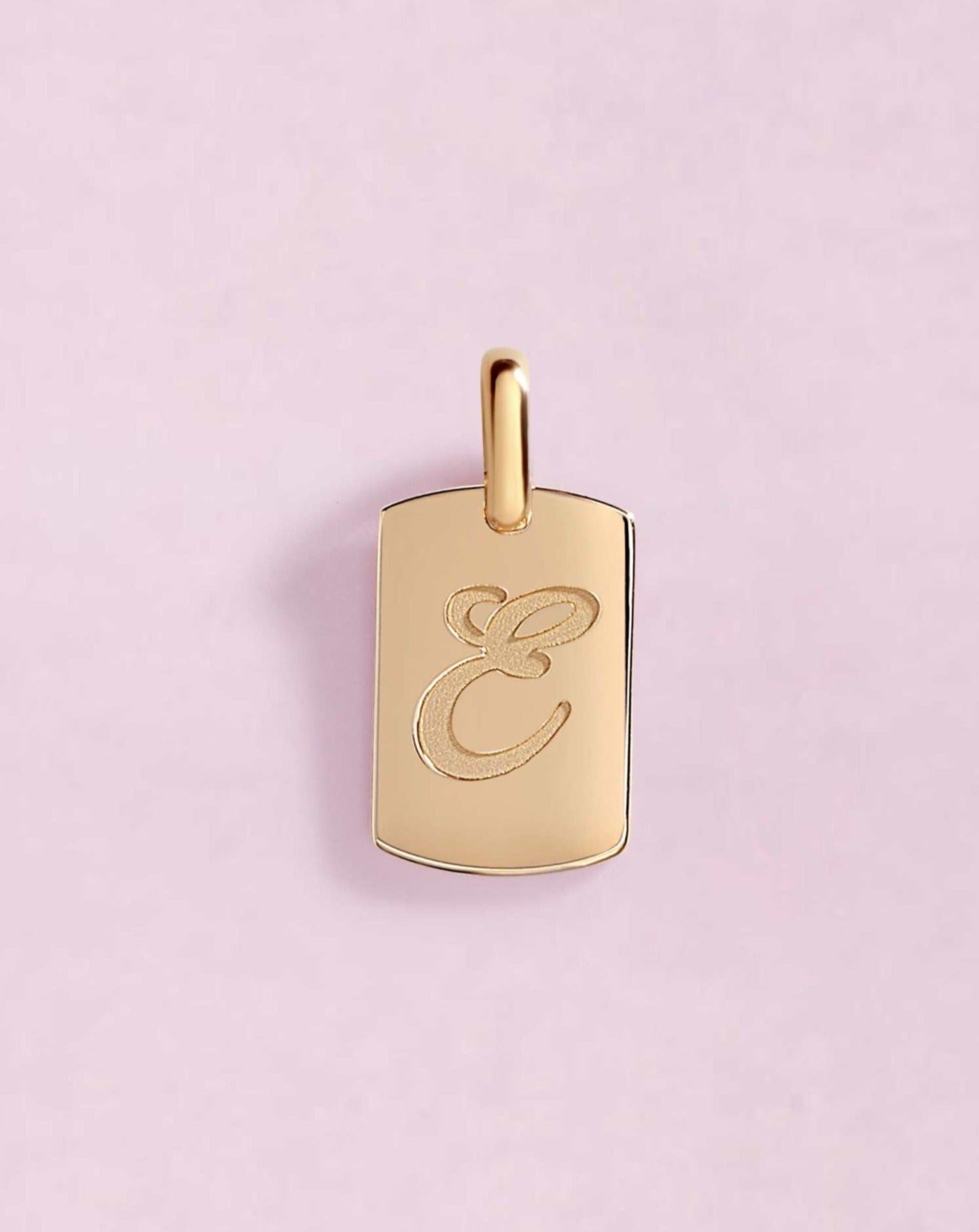 Engravable Solid Gold ID Tag Necklace Charm - Sparkle Society