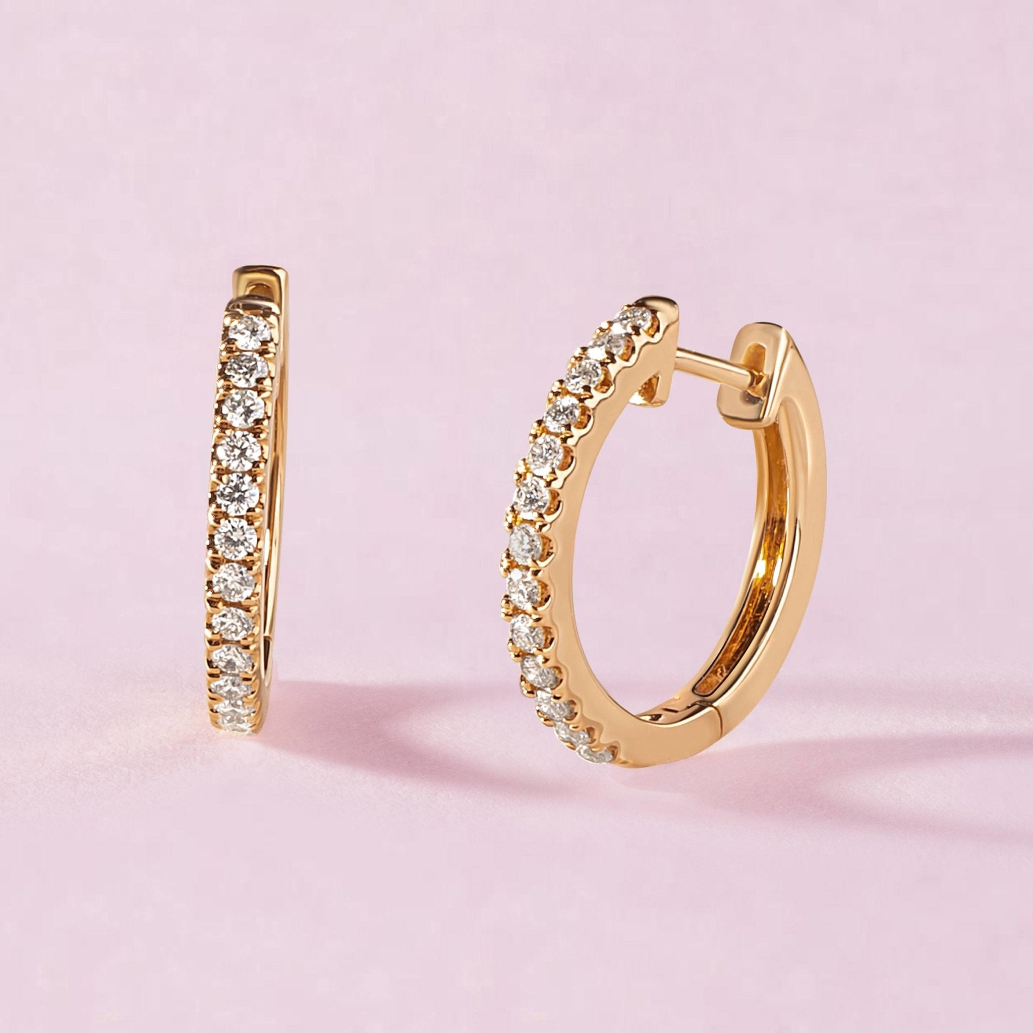 Slim Diamond Huggie Earrings - Sparkle Society