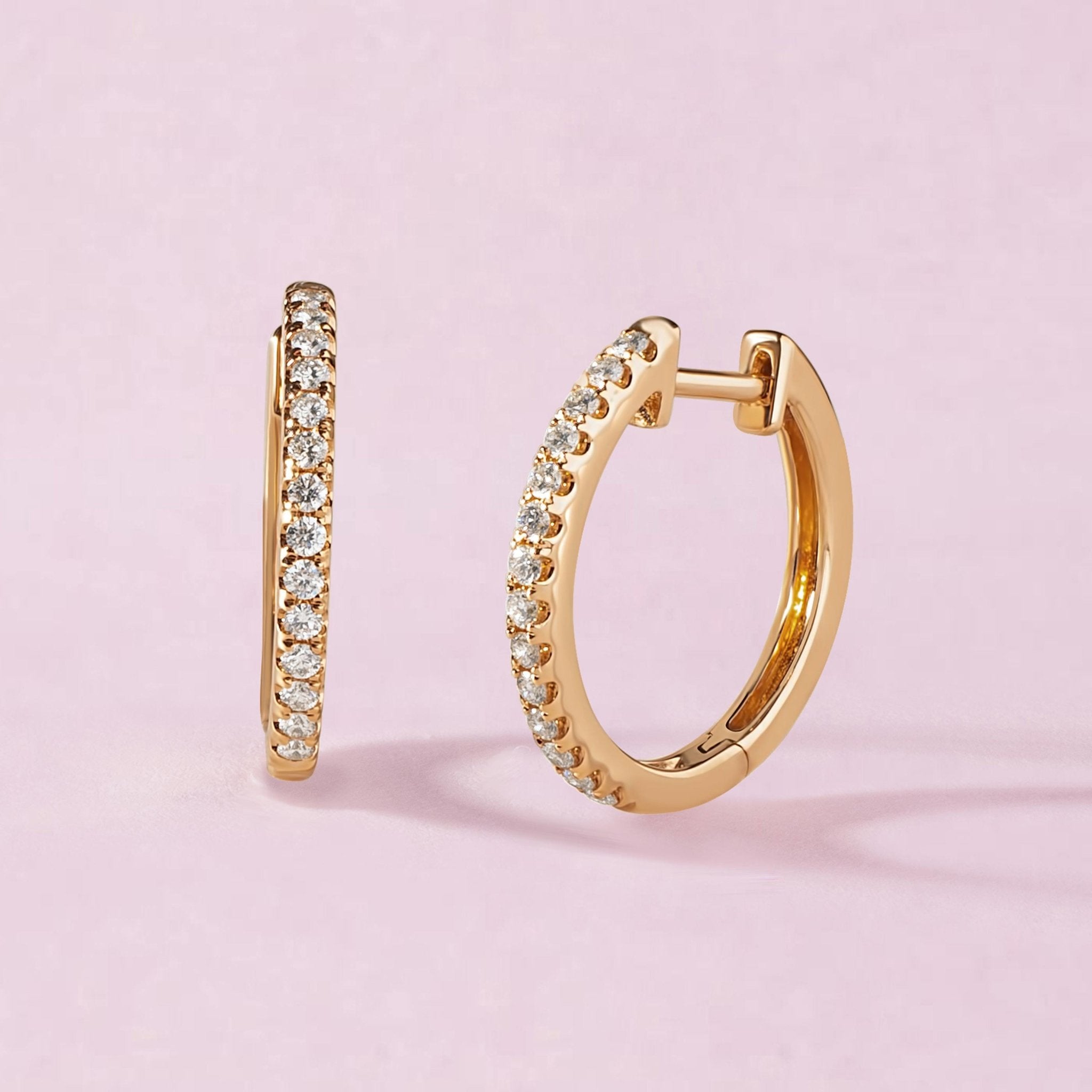 Slim Diamond Huggie Earrings - Sparkle Society
