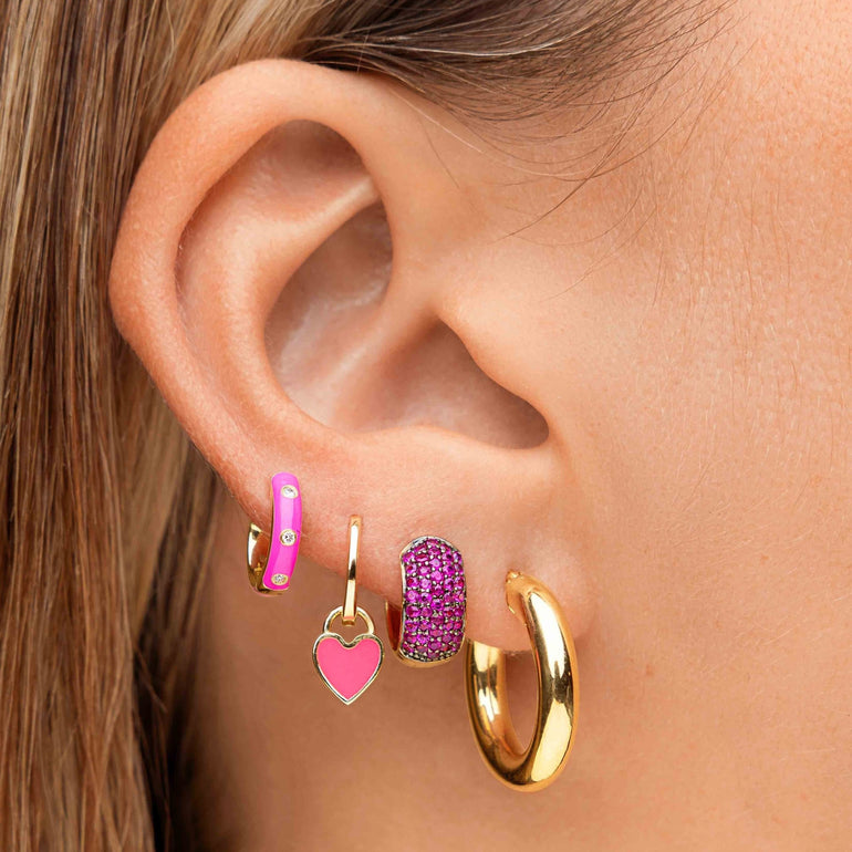 Tiny Enamel Heart Earring Charm - Sparkle Society