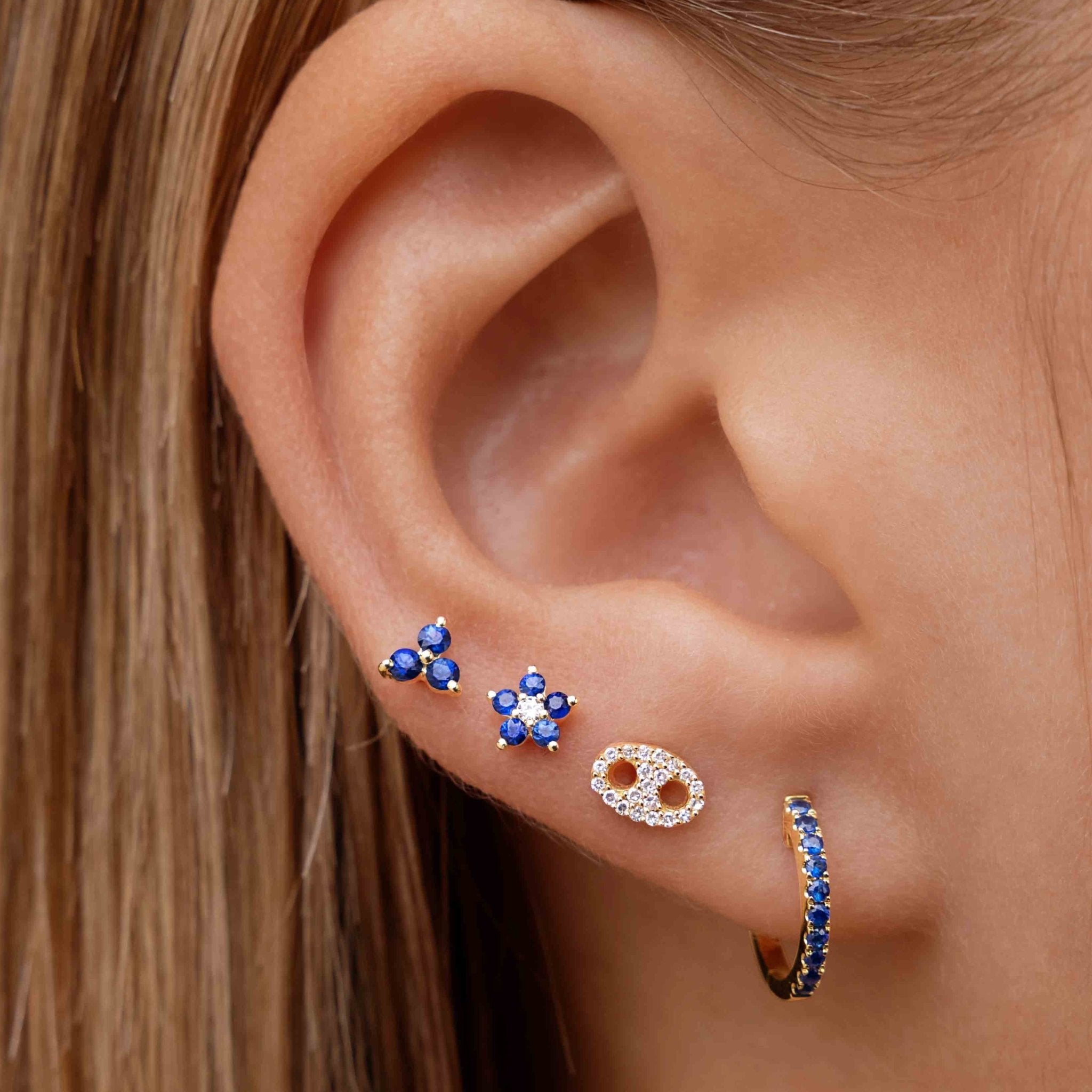 Tiny Gemstone Flower Studs - Sparkle Society