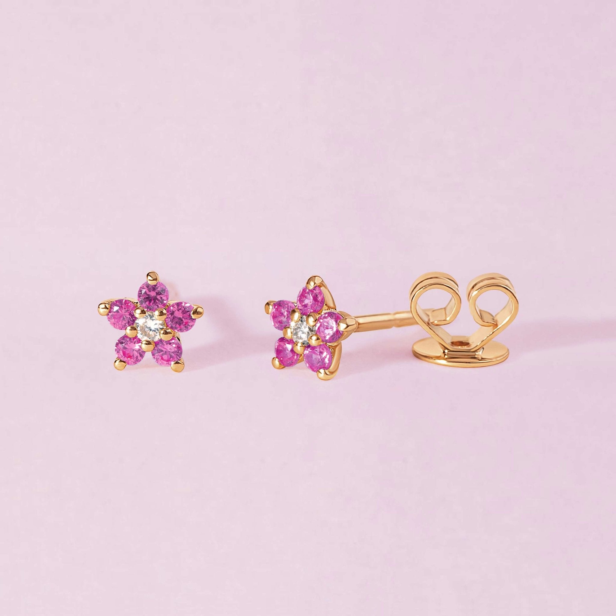 Tiny Gemstone Flower Studs - Sparkle Society