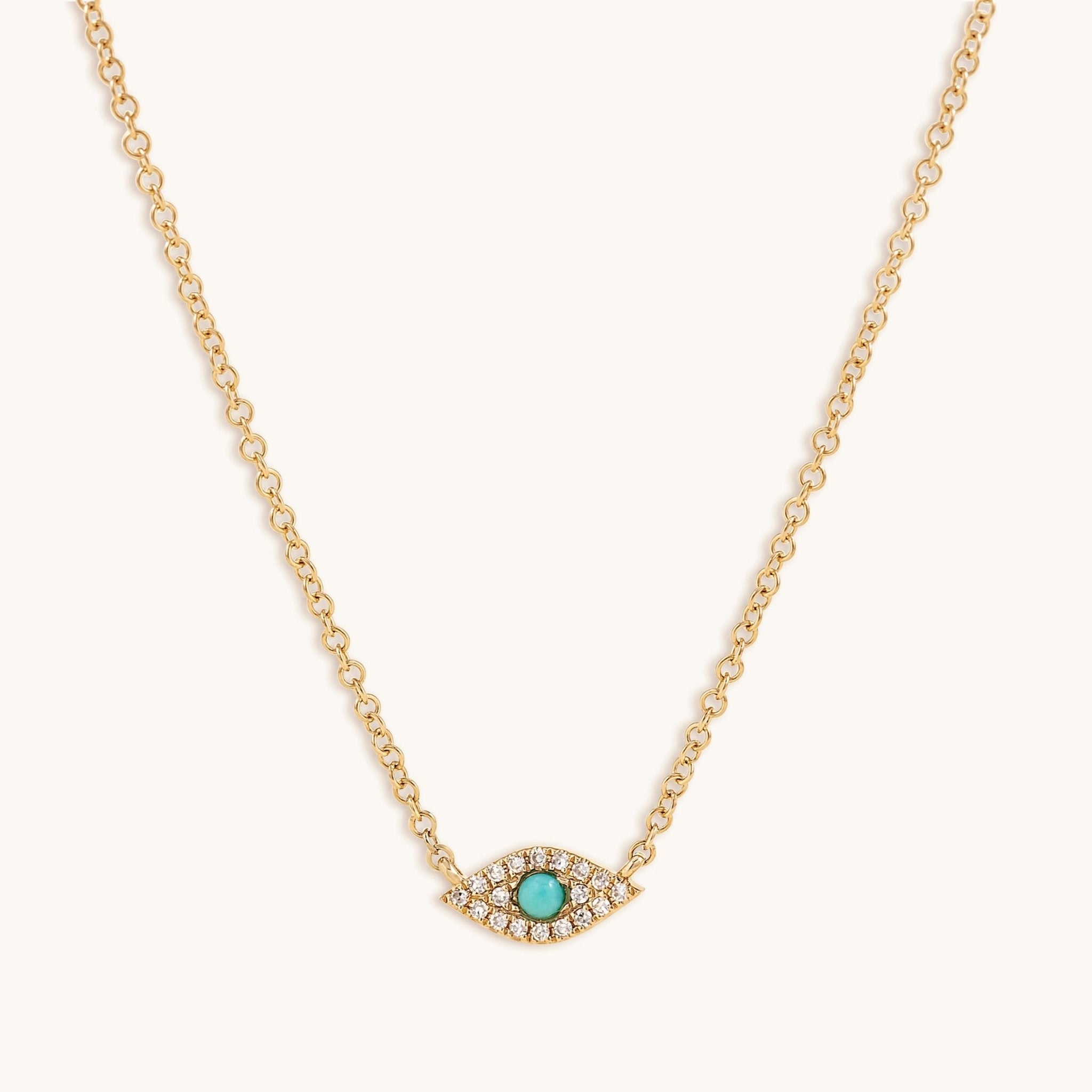 Tiny Turquoise Evil Eye Necklace - Sparkle Society