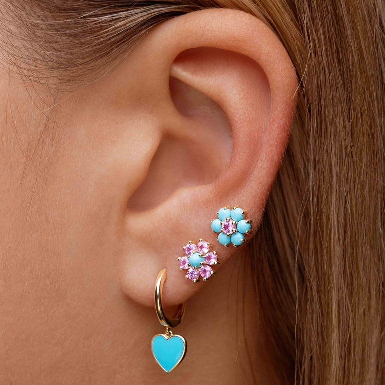 Perfect Turquoise Flower Studs - Sparkle Society