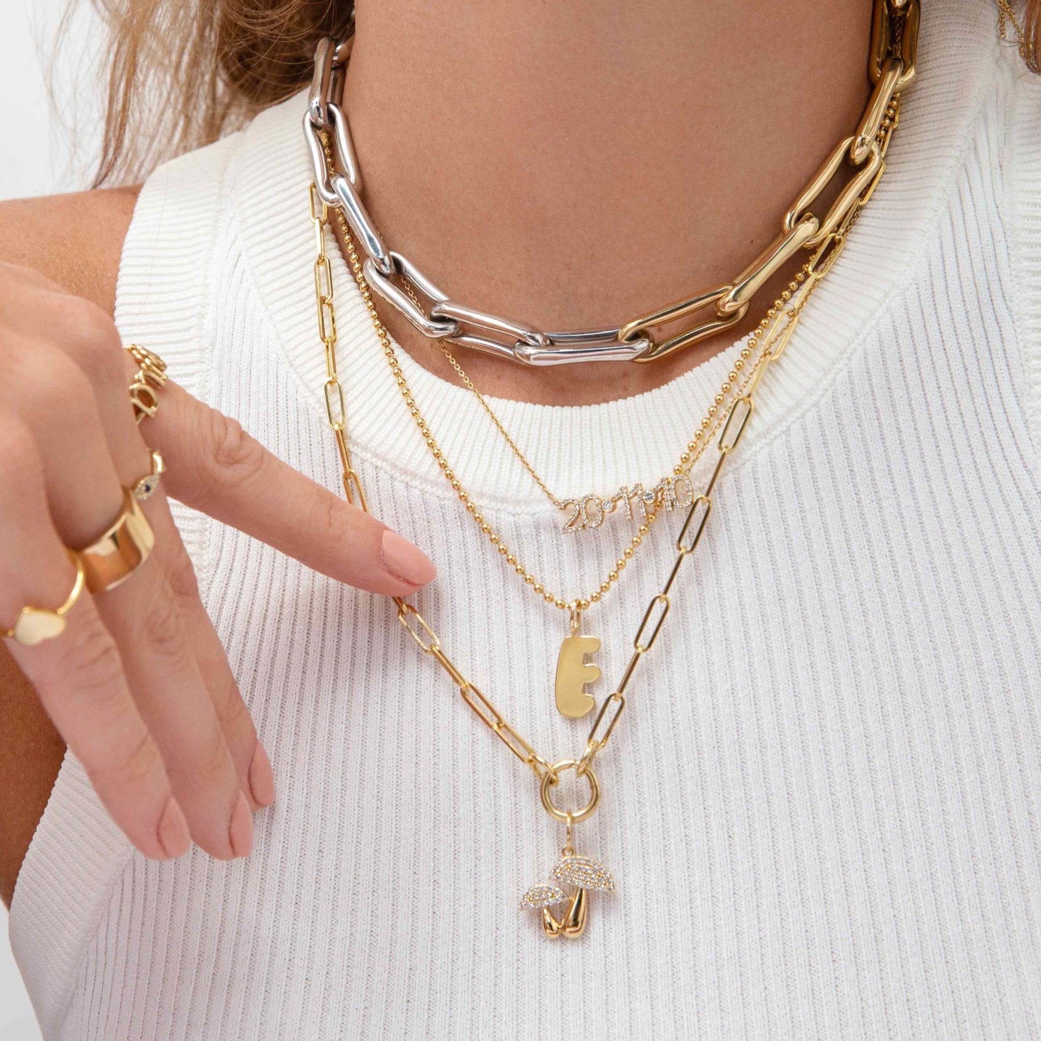 Two Tone Pinched Necklace - Sparkle Society